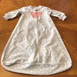 Carter’s Sleeper Sack: Gray with White Hearts